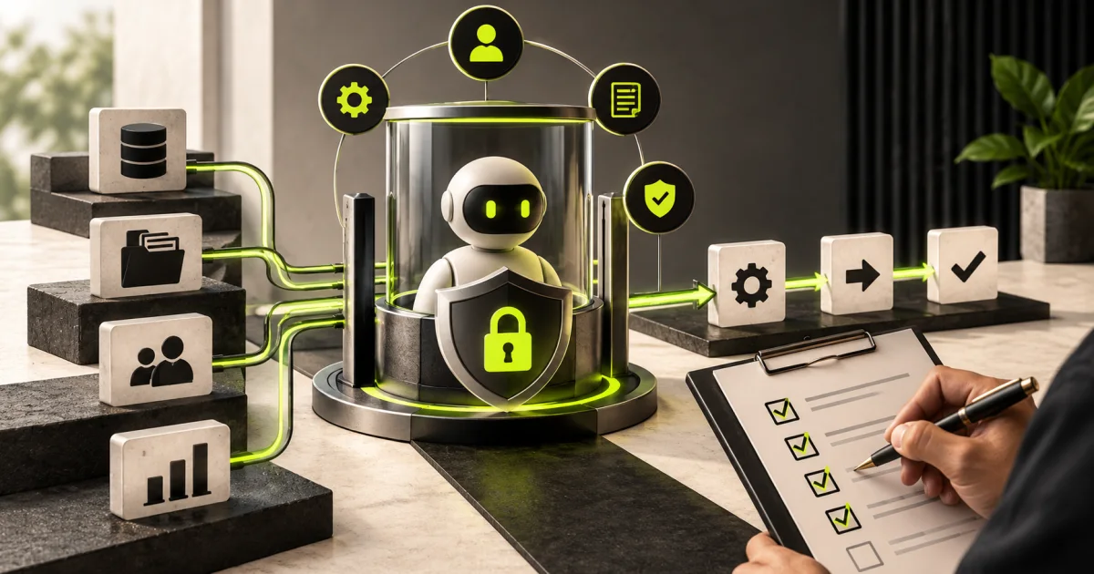 Editorial illustration: AI Agent Security in 2026: A Practical Checklist for Safe Deployment