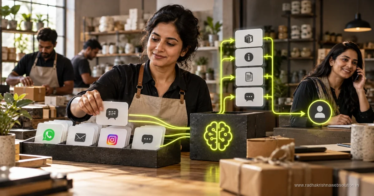 Editorial illustration: AI Customer Support for Small Businesses: Where to Start