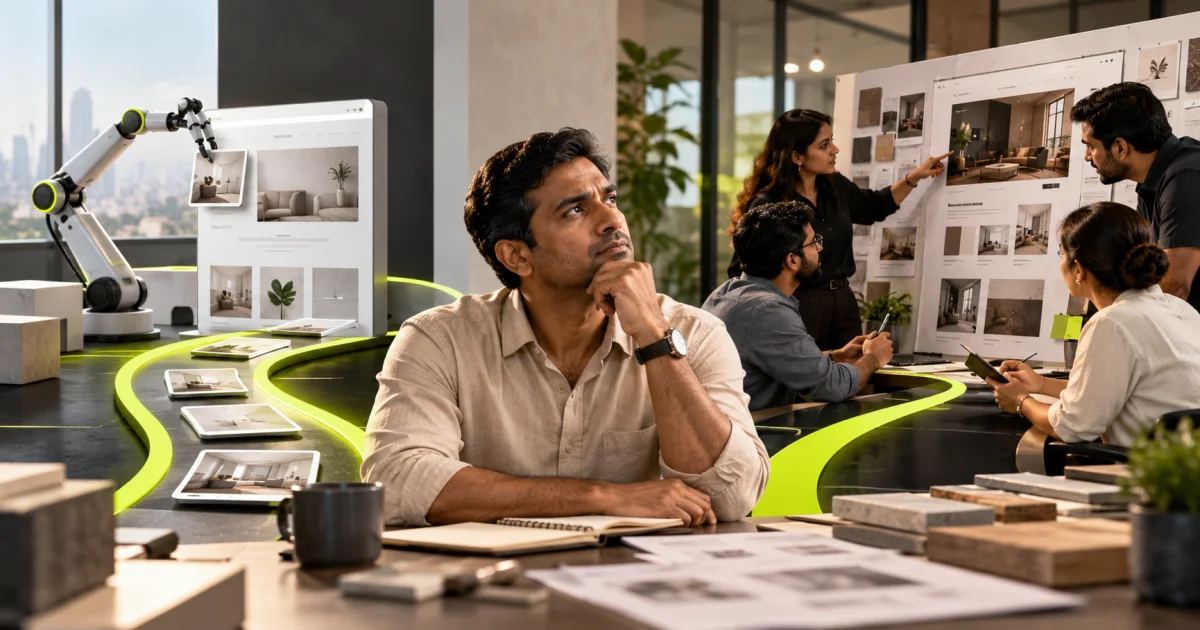 Editorial illustration: AI Website Builders vs Agency in India: Honest Guide for SMBs