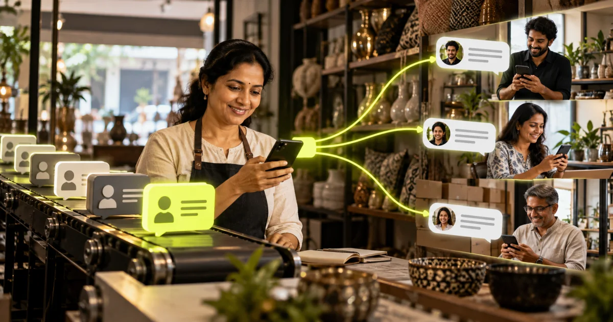 Editorial illustration: How to Automate Lead Follow Up Without Sounding Like a Robot