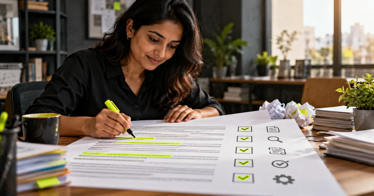 Editorial illustration: Blog Editing and QA Checklist Before You Hit Publish