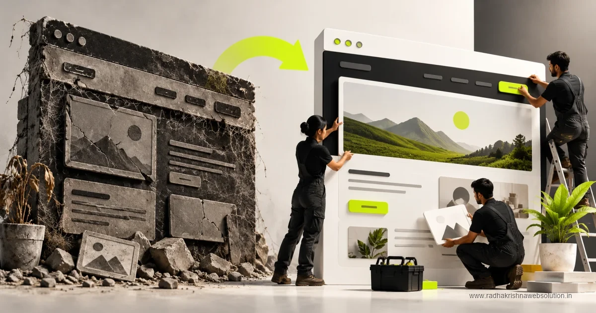 Editorial illustration: Old Website Revamp: 10 Signs It Is Time to Redesign