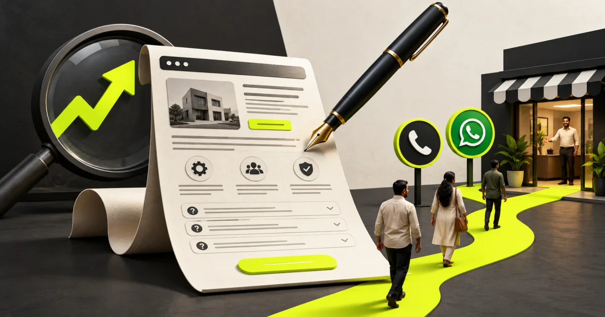 Editorial illustration: Service Page Copywriting Guide: Rank Higher and Get More Enquiries