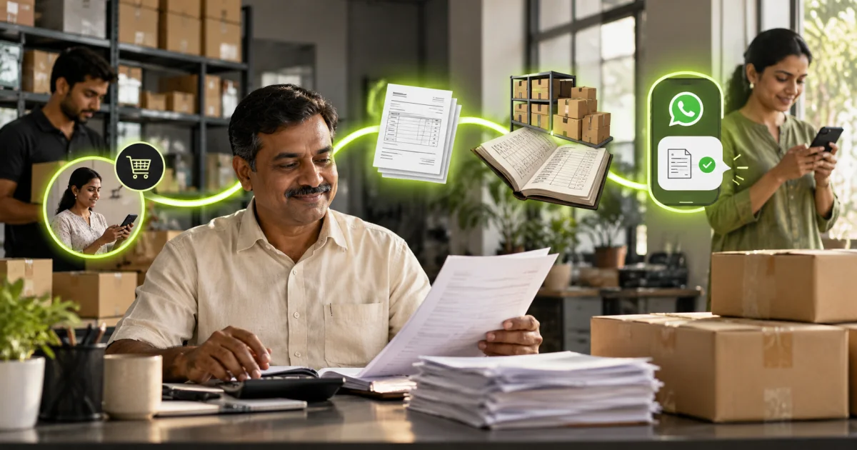 Editorial illustration: Tally Integration and Automation for Indian SMBs Explained