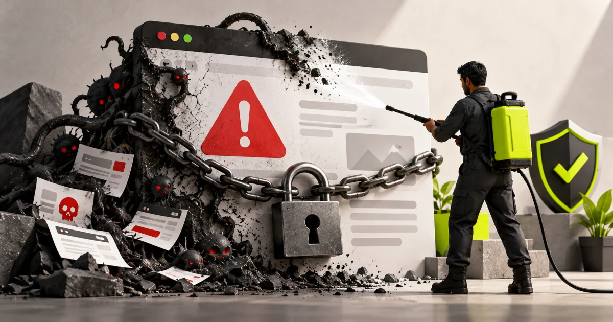 Editorial illustration: Website Blocked by Google? Fix Malware, Spam & Security Warnings