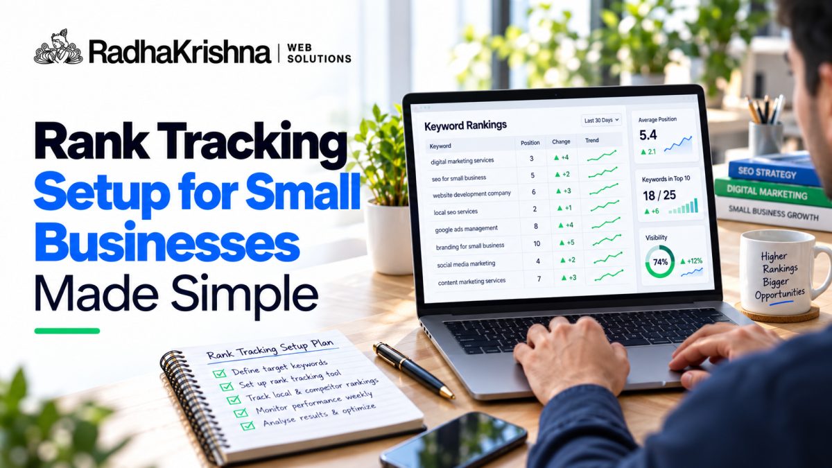 Rank Tracking Setup for Small Businesses Made Simple - RadhaKrishna Web Solutions article cover