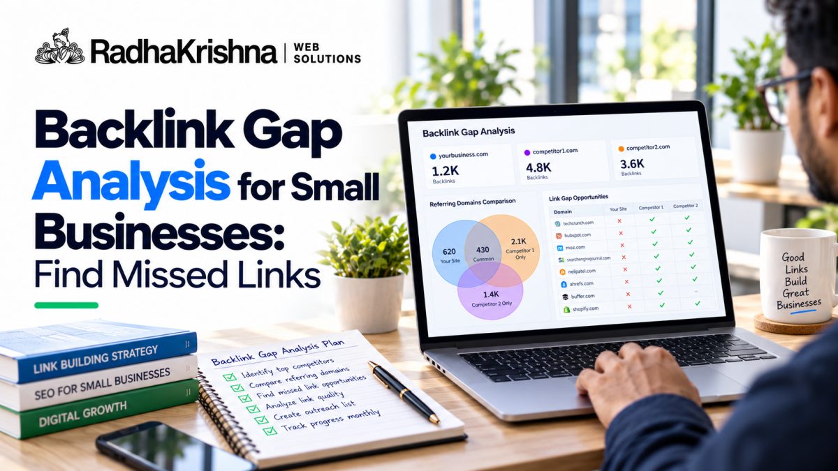 Backlink Gap Analysis for Small Businesses: Find Missed Links - RadhaKrishna Web Solutions article cover