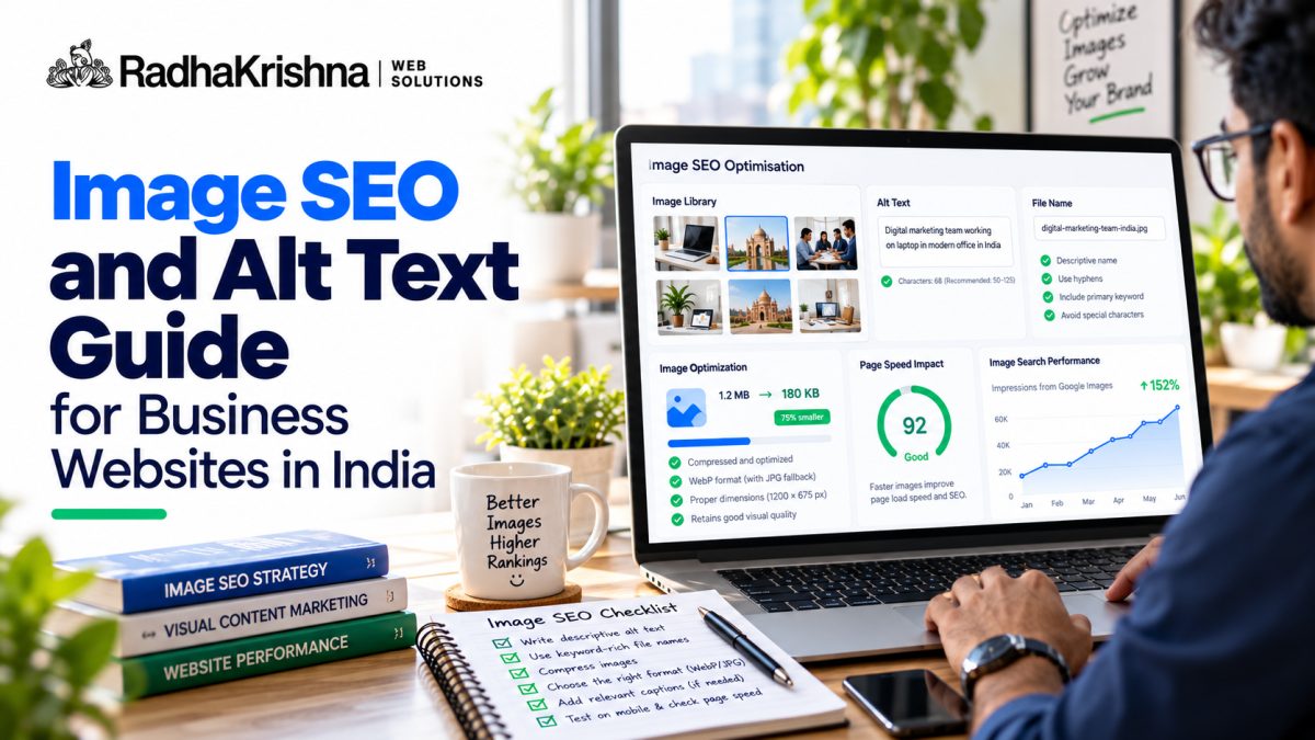 Image SEO and Alt Text Guide for Business Websites in India - RadhaKrishna Web Solutions article cover
