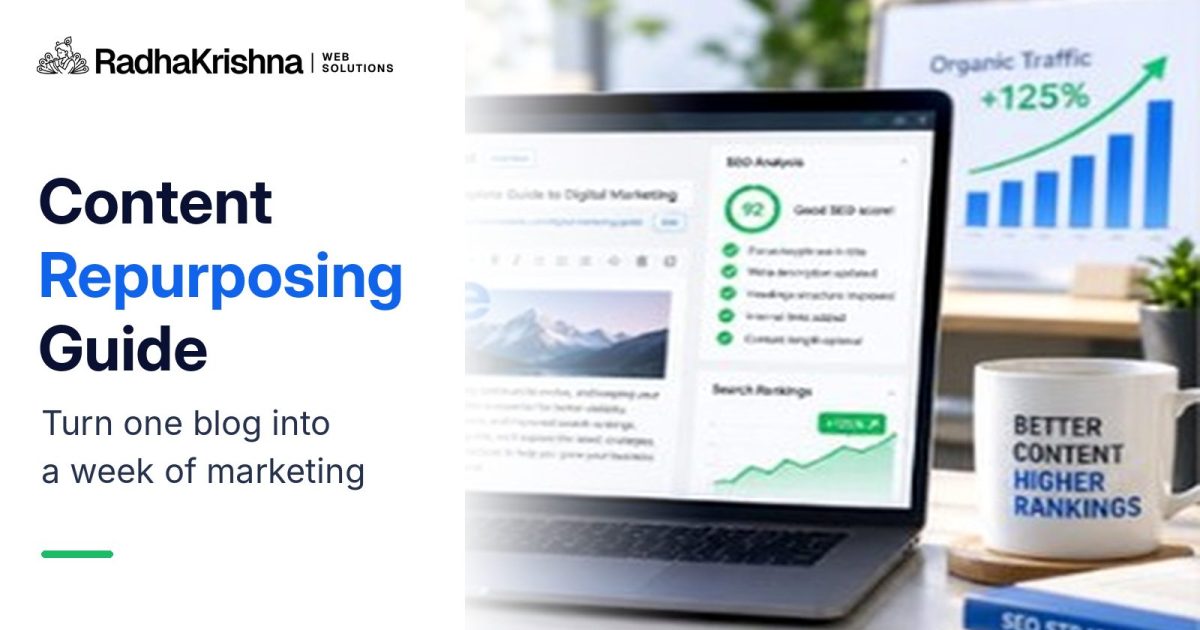 Repurpose One Blog: Publishing Workflow for Small Teams – RadhaKrishna Web Solutions branded article cover
