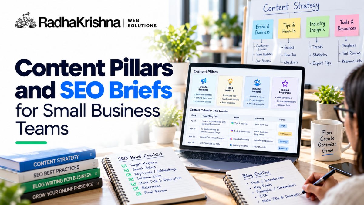 Content Pillars and SEO Briefs for Small Business Teams - RadhaKrishna Web Solutions article cover