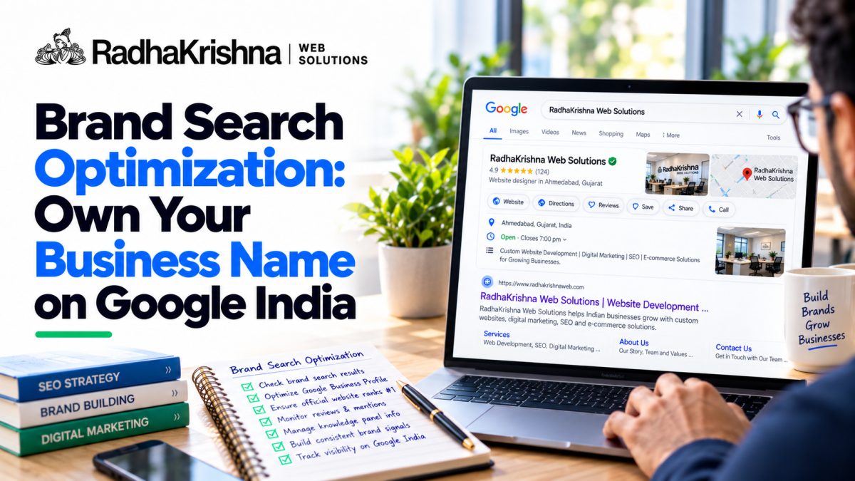 Brand Search Optimization: Own Your Business Name on Google India - RadhaKrishna Web Solutions article cover